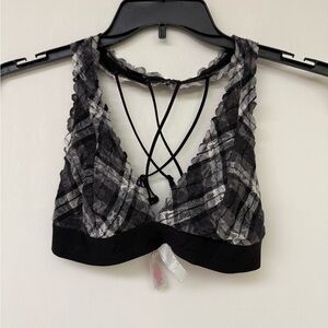 PINK Victoria’s Secret Plaid Lace Bralette - Size M